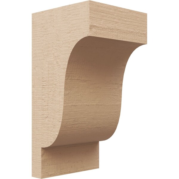 Ekena Millwork 6"W x 6"D x 12"H Wide Newport Rough Cedar Woodgrain TimberThane Corbel, Primed Tan CORUR06X06X12NEWRCPR - main